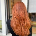 balayage coupe femme rousse au salon de coiffure jeune coiffure paris 5